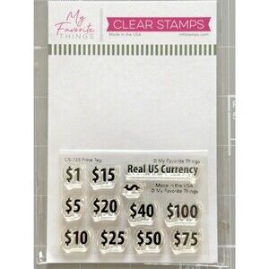 My Favorite Things Price tag currency stamp set money piggy bank